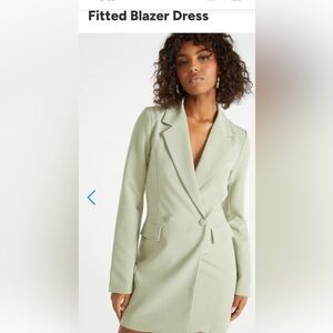 Just Fab Shoe Dazzle Women's Seagrass Sage Double Breasted Blazer size Small
